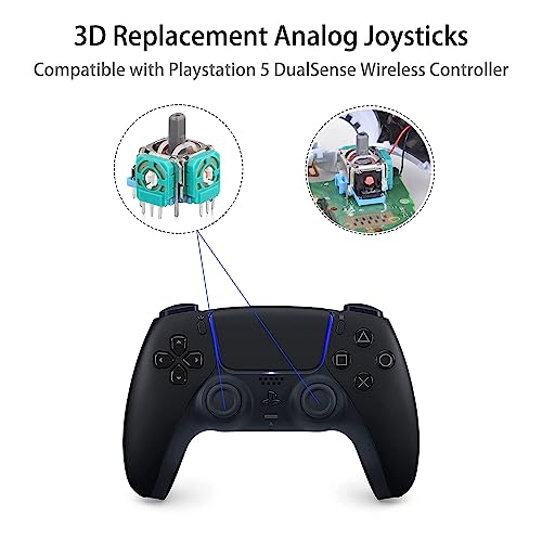 Kinyanco 4PCS 3D Analog Joystick Replacement for PS5 Controller, Thumbsticks Repair Tool Kit Compatible with PlayStation 5 Wireless Controller, Drift Damaged Joystick Replacements with Screwdriver - Image 2