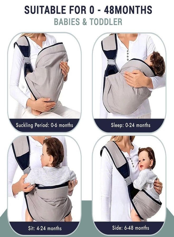 BANSHIK Ergonomic Baby Sling Carrier - 3D Mesh Cotton Fabric One-Shoulder Baby Wrap for Newborn to Toddler Travel (0-36 Months) - Image 3