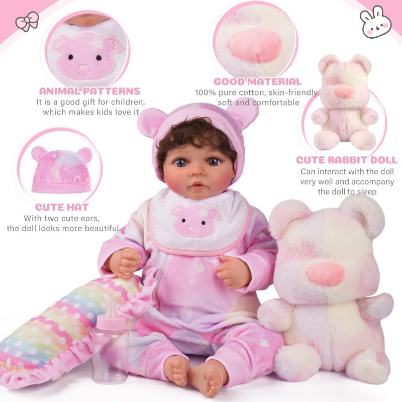 BABESIDE 8 Pcs Reborn Baby Doll Clothes with Bassinet for 17-22 Inch Babydolls  Reborn Baby Doll Accessories fit Newborn Baby Dolls Girls  Colorful Baby Dolls Clothes - Image 2