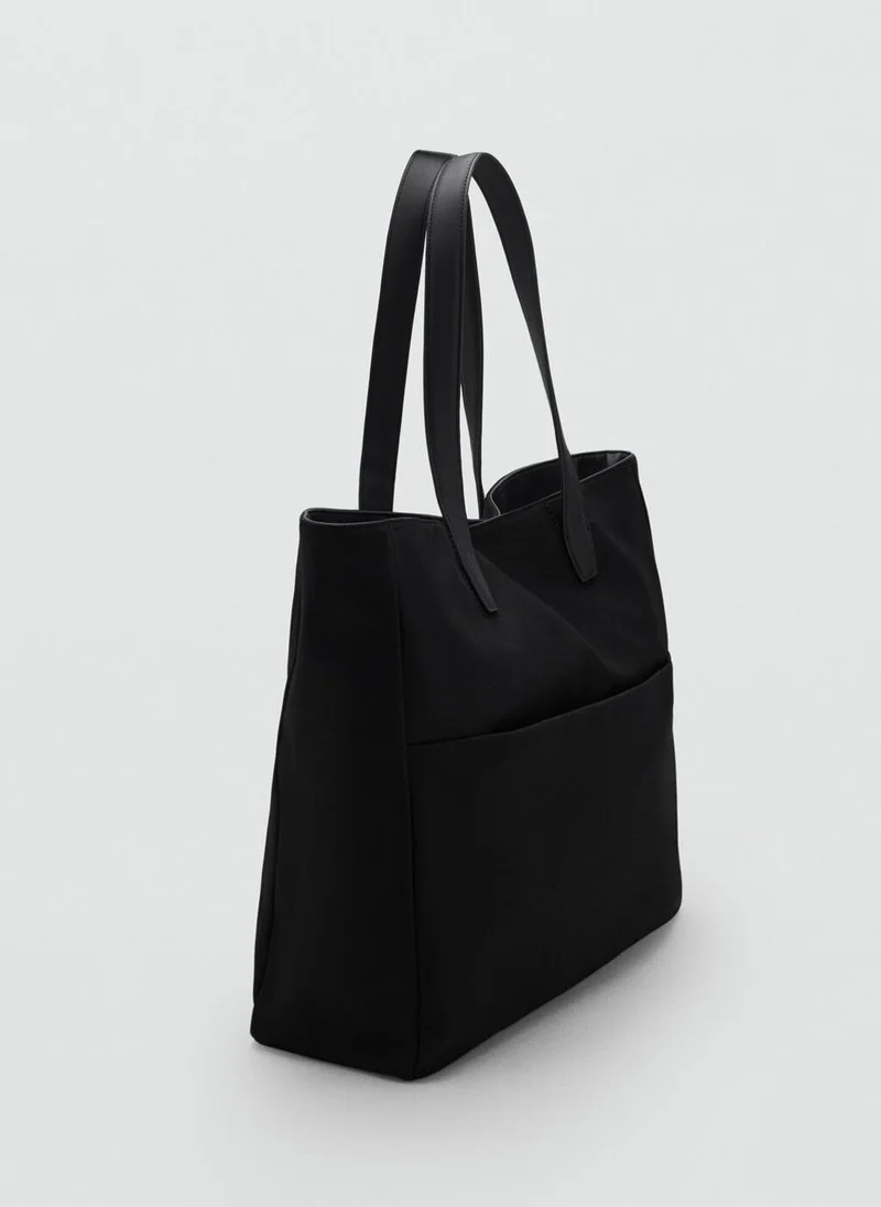مانجو Cotton Tote Bag With Front Pocket