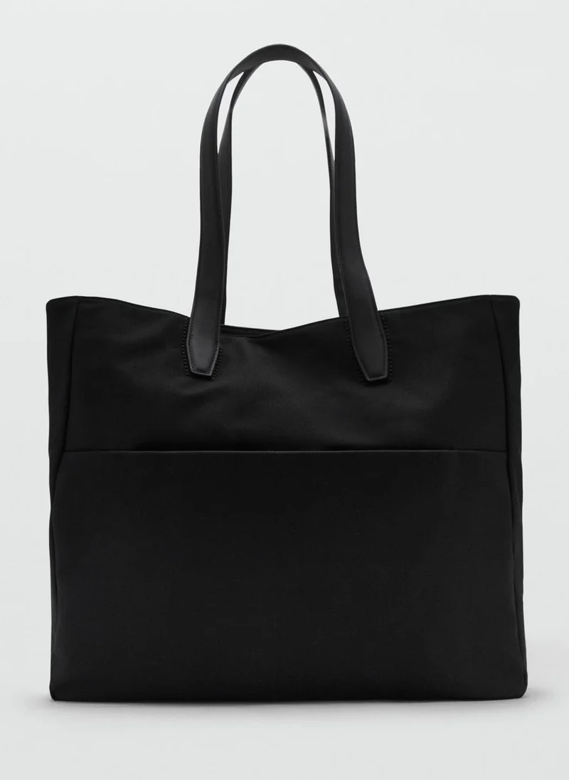 مانجو Cotton Tote Bag With Front Pocket