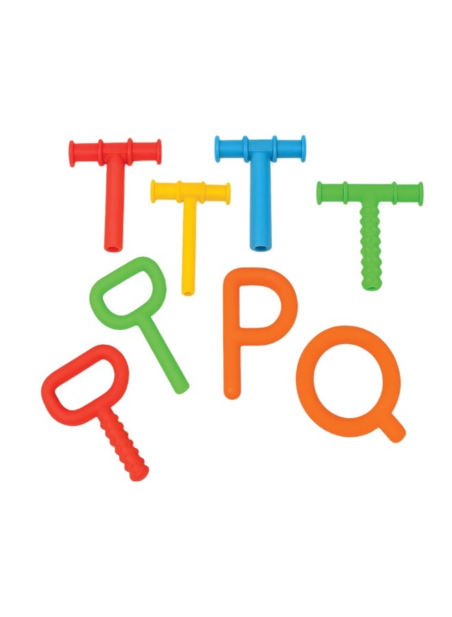 أدوات التحدث ذ.م.م أداة المضغ الحسية TalkTools Chewy Tube P’s and Q’s – برتقالي – أداة علاج فموي لتقوية عضلات الفك، تطوير مهارات المضغ، وتخفيف آلام التسنين – آمنة وغير سامة ومتينة وسهلة الإمساك للرضع والأطفال - Image 4