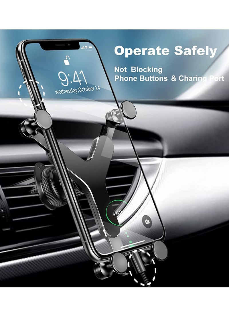 Excefore Car Phone Holder with Rotatable Swing Arm, Hands-Free Car Vent Phone Mount with Newest Metal Air Vent Clip Fit for All iPhone Android Smartphones - Image 2