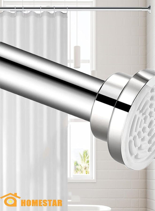 هومستر ستارة عصا، التلسكوبي دش باب ستارة عصا، الفولاذ المقاوم للصدأ ستارة عصا، غير انزلاق، قابل للتعديل التوتر الربيع، لا الحفر (85-140 سم) - Image 1