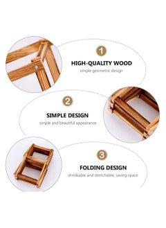 LINGWEI 3 Bottles Foldable Wooden Wine Rack Free Standing Brown  - Image 3