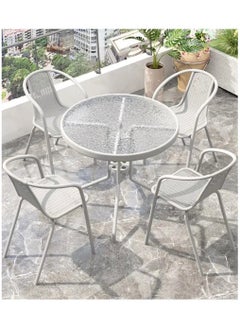 Living Set Of 5 Pieces, Outdoor Patio Garden Table With 4 Chair Set  - Image 4
