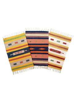 H2H H2H Cotton Traditional Design Small Rectangular Door Mat Combo (Multicolour, 40X60Cm) - 5Pc And 3Pc  - Image 1