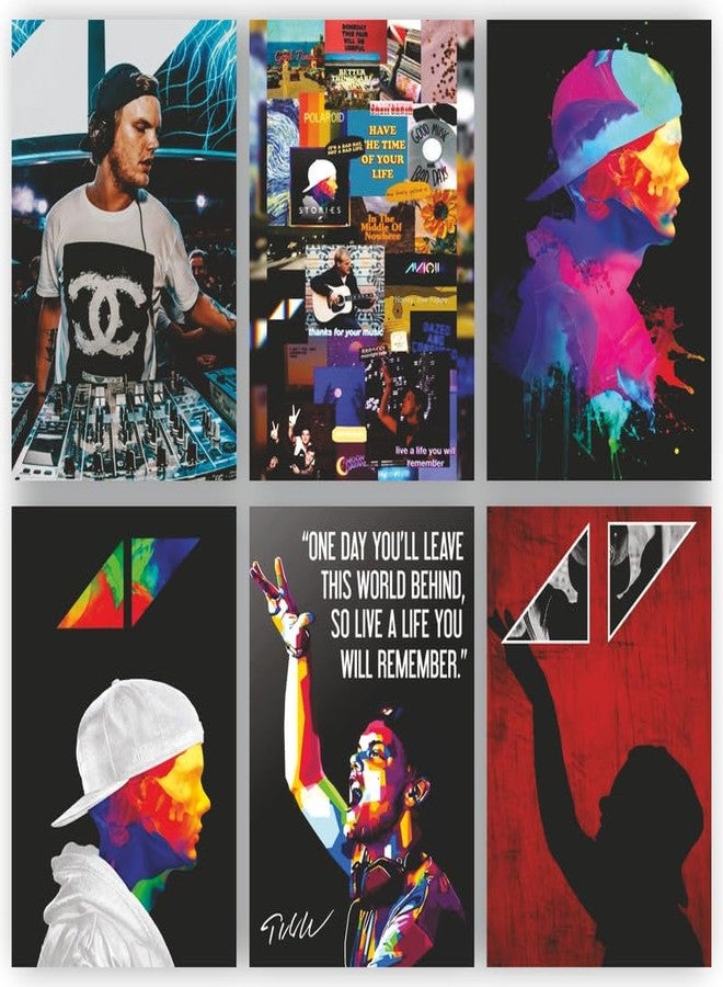 RAINFIRE CREATION Avicii Poster - Pack of 6 Poster 12x18-170GSM Unframed Multicolor Perfect for your Wall HOMEDECORE3403 - Image 1