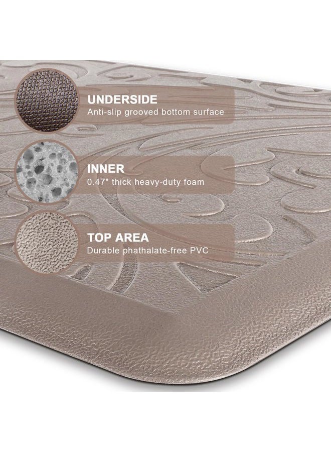 KMAT Kitchen Mat Cushioned Anti-Fatigue Waterproof Non-Slip Standing Mat Ergonomic Comfort Rug for Home,Office,Sink,Laundry,Desk 17.3" (W) x 60"(L),Khaki - Image 3