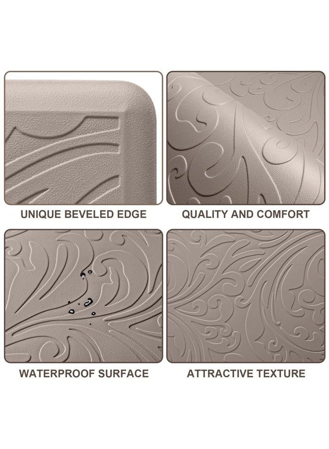 KMAT Kitchen Mat Cushioned Anti-Fatigue Waterproof Non-Slip Standing Mat Ergonomic Comfort Rug for Home,Office,Sink,Laundry,Desk 17.3" (W) x 60"(L),Khaki - Image 5