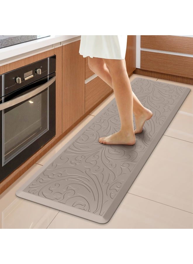 KMAT Kitchen Mat Cushioned Anti-Fatigue Waterproof Non-Slip Standing Mat Ergonomic Comfort Rug for Home,Office,Sink,Laundry,Desk 17.3" (W) x 60"(L),Khaki - Image 1