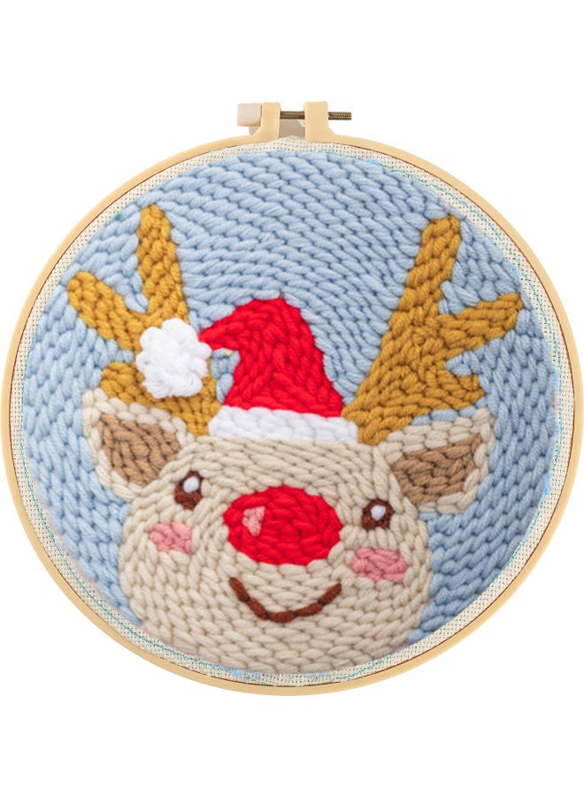 Punch Needle Starter Kits Handcraft Embroidery Set Multicolour - Image 1