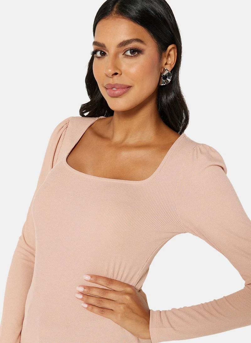 I.Scenery Solid Ribbed Top