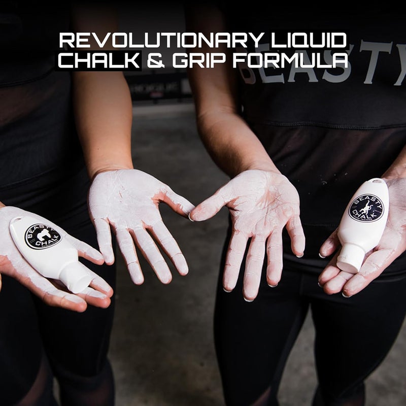 Beasty Chalk Liquid Chalk Combo Pack – 2-Pack (60ml Each) Grip Enhancer with Carabiners for Weightlifting, Climbing, Gymnastics & More – Long-Lasting, No-Mess, Fast-Drying Formula - Image 5