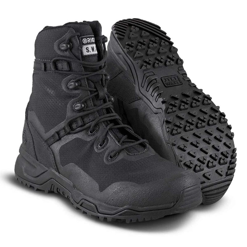 ORIGINAL S.W.A.T Original SWAT Alpha Fury 8 LaceUp Unisex Work Boots AirportFriendly Design Soft Toe Construction Black US Mens 105 Womens 12 Medium