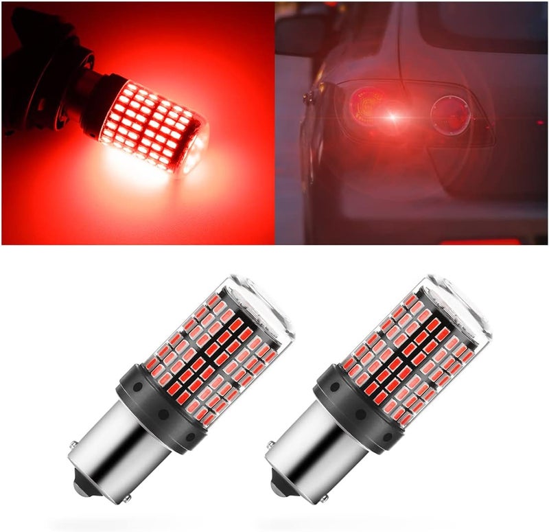 HIPOPY 2Pack 1157 LED Brake Light Bulb, 12V-24V BAY15D Replacement for Car, RV, Trailer, Boat (Red) - Image 1