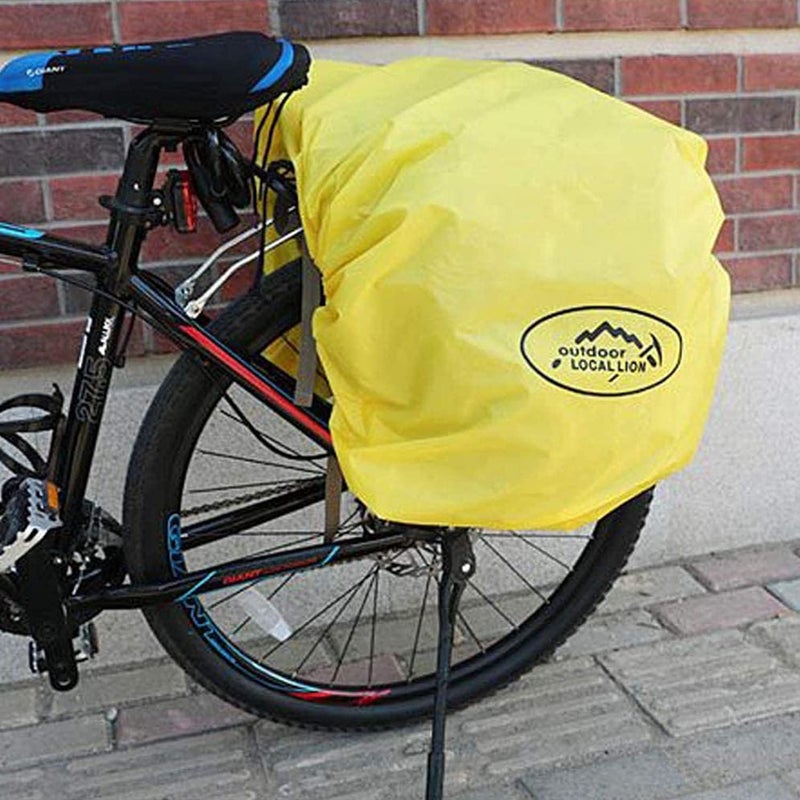 ZTZ 【UK STOCK】Canvas Cycling Bicycle Bike Pannier Rear Seat Bag Rack Trunk (Waterproof, Roll-Up) (Gray) - Image 4