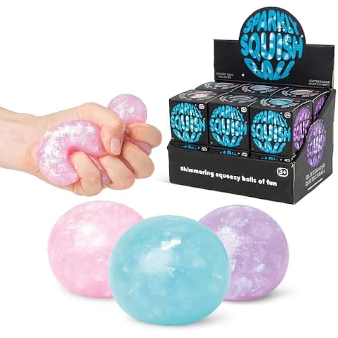 Tobar 38447 Sparkly Squish Ball, Assorted Designs and Colours,Small - Image 1