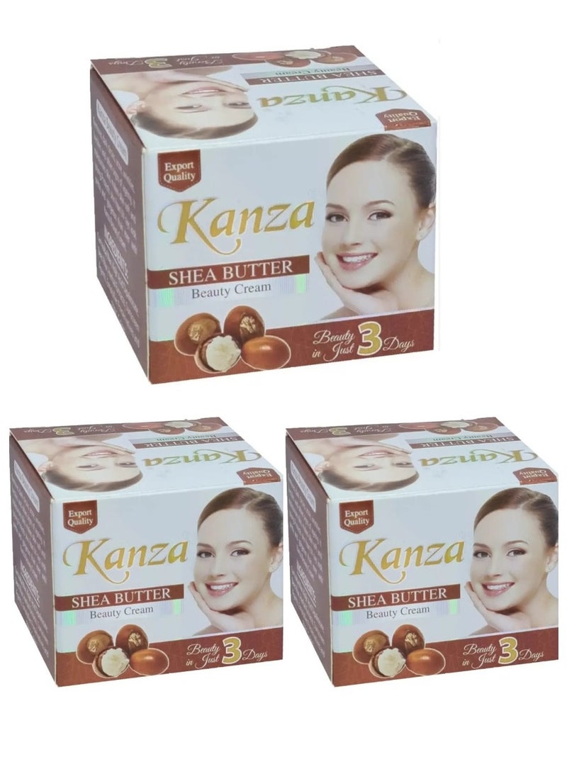 كنزه 3 قطع من كريم الجمال لتفتيح بزبدة الشيا 3X50 جرام - Image 1