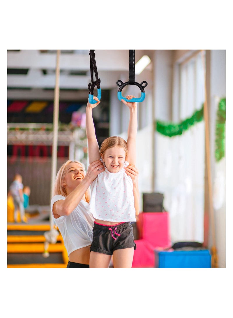 Generic Gymnastic Rings, Children Exercise Pull up Rings with Adjustable Straps No punching, Kids Home Indoor Load Bearing 220lb Without Bar - Image 5