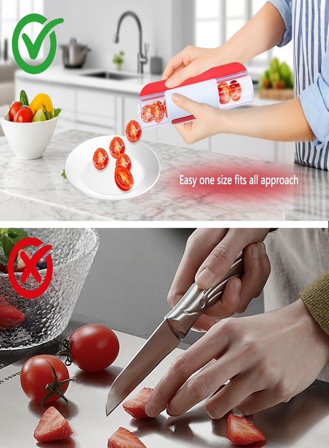 JLNGTHONG Tomato Slicer, Multi-Purpose Grape Slicer Kitchen Gadget, Tomato, Cherry, Fruit Cutter Fruit Tools into 2 Pieces (Red) - Image 5