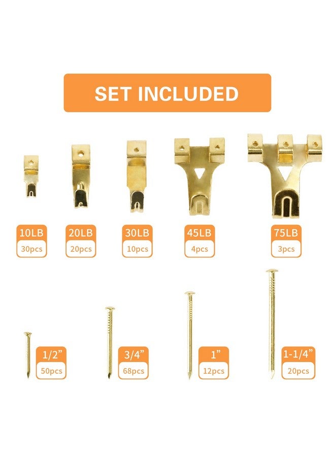 HongWay Hongway 276pcs Picture Hanging Kit, Picture Hangers, Heavy Duty Frame Hooks Assortmentwith Nails, Hanging Wire, Screw Eyes, D Ring and Sawtooth Hardware for Frames Mounting  - Image 3