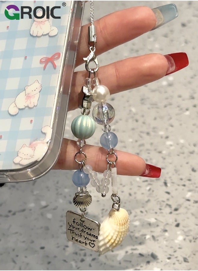 GROIC 2 PCS Cute Phone Charms, Cell Phone Charms Strap, Cats and Shells Phone Charm Accessories for Phone Bag Keychain Airpods Camera Pendants Decor  - Image 4