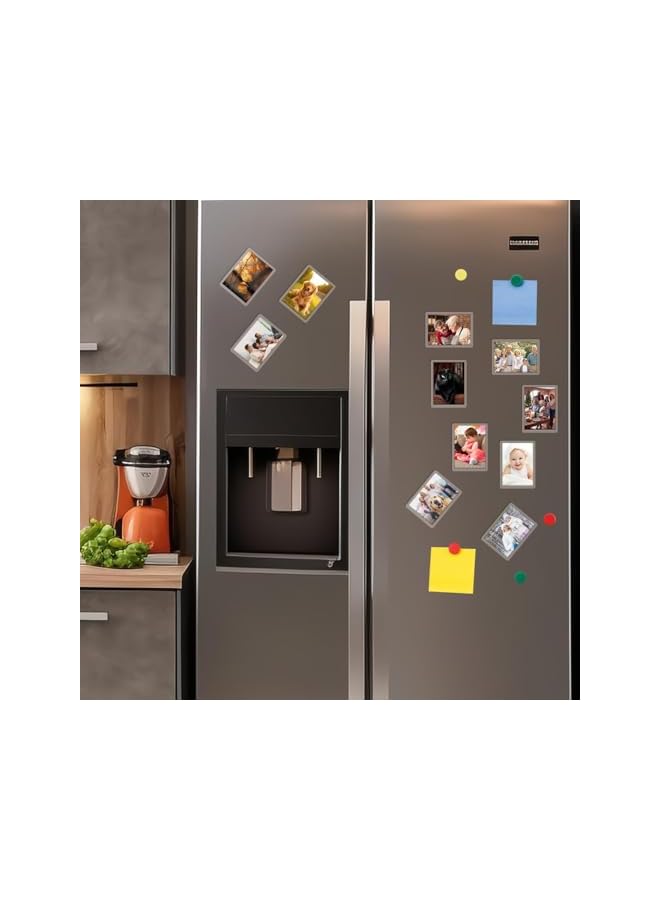 The Bros 20-Pack Clear Acrylic Magnetic Photo Frames for Refrigerator - Mini Picture Frame Magnets for Small Photos, Translucent Fridge Magnets, 3x2 Inch/7.6x5.8cm Blank Inserts - Image 5
