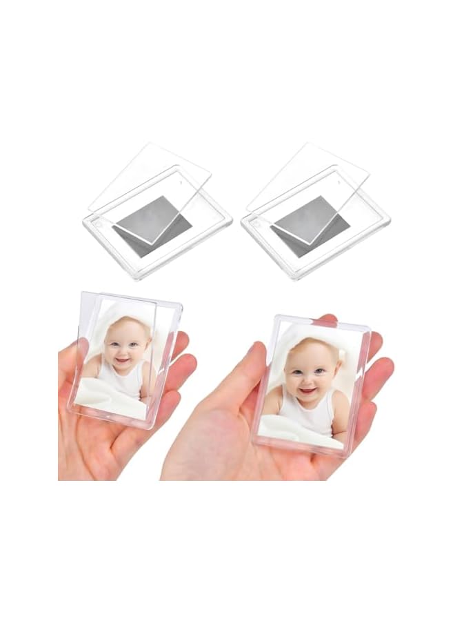 The Bros 20-Pack Clear Acrylic Magnetic Photo Frames for Refrigerator - Mini Picture Frame Magnets for Small Photos, Translucent Fridge Magnets, 3x2 Inch/7.6x5.8cm Blank Inserts - Image 4