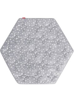 Moonsea Moonsea Hexagon Playpen Mat Compatible with Bend River Baby Playpen, Hexagon Playpen Mat, Non Slip and Cushion Play Mat Grey with Star Print  - Image 1