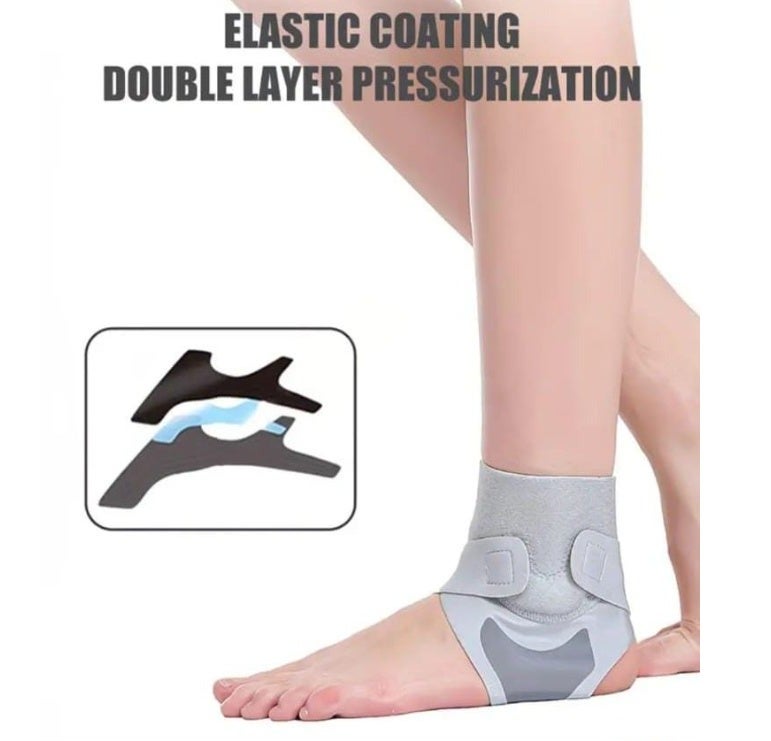 BOLREUS 1 Pc Ankle Support Brace with Silicone Gel Pad, Breathable Neoprene Compression Sleeve, Adjustable Elastic Foot Support for Sports, Running, Gym & Daily Use - Image 3