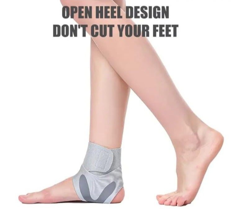 BOLREUS 1 Pc Ankle Support Brace with Silicone Gel Pad, Breathable Neoprene Compression Sleeve, Adjustable Elastic Foot Support for Sports, Running, Gym & Daily Use - Image 2