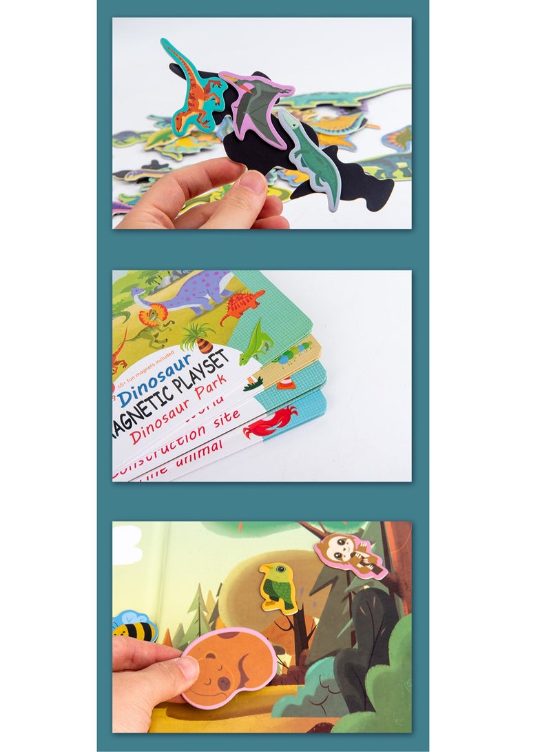 لغز مشهد كتاب الأطفال، سلسلة الديناصورات المغناطيسية، ألعاب تعليمية في مرحلة الطفولة المبكرة - Image 3