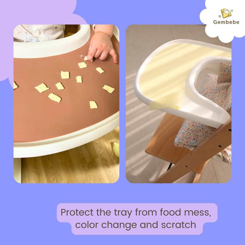 Gembebe Silicone Tray placemat Compatible with Stokke Tripp Trapp High Chair Tray (Sandy Pink) - Image 3
