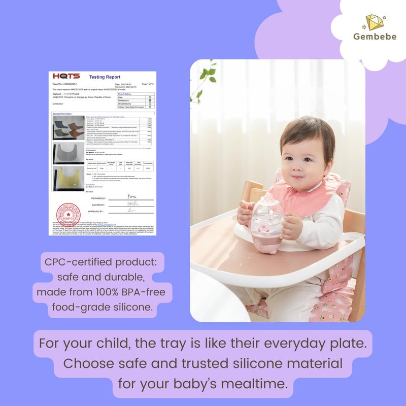 Gembebe Silicone Tray placemat Compatible with Stokke Tripp Trapp High Chair Tray (Sandy Pink) - Image 4