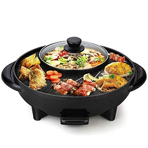 FEELING MALL FEELING MALL Korean Style 2 in 1 Multifunctional Nonstick Electric BBQ Raclette Hotpot with Grill Pan  - Image 1