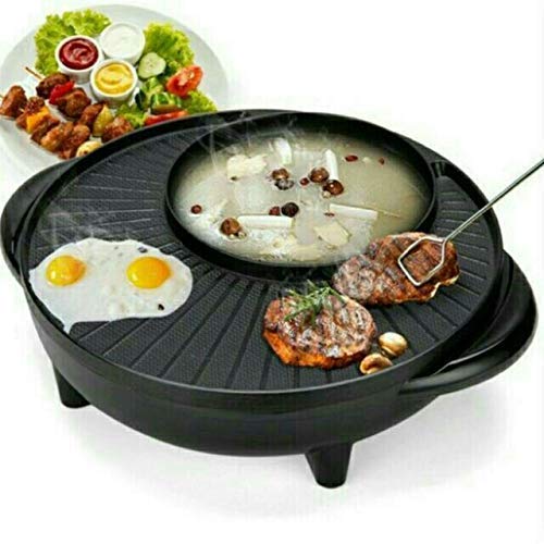 FEELING MALL FEELING MALL Korean Style 2 in 1 Multifunctional Nonstick Electric BBQ Raclette Hotpot with Grill Pan  - Image 2
