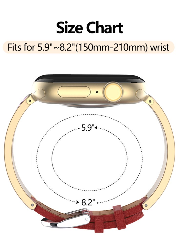 Gold Pop Art Style Apple Watch Band Leather + Metal Pin Buckle, Compatible with 42/44/45/46/49mm for Apple Iwatch SE10 /9/8/7/7/6/5/4/3/2/1 - Image 4