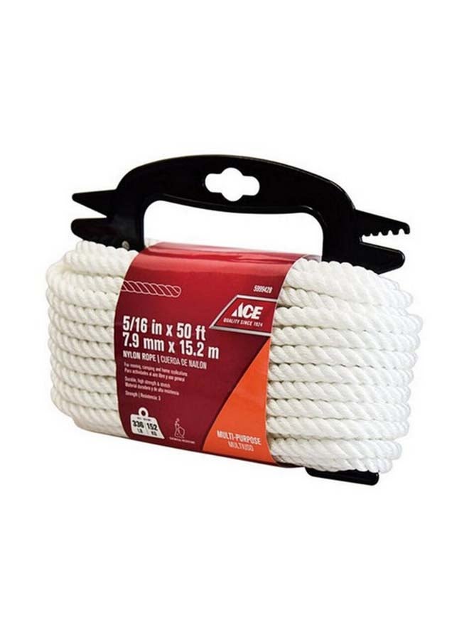 ACE Durable High Strength Multi-Purpose Nylon Rope White 7.9 mm x 15.2 m 5999428
