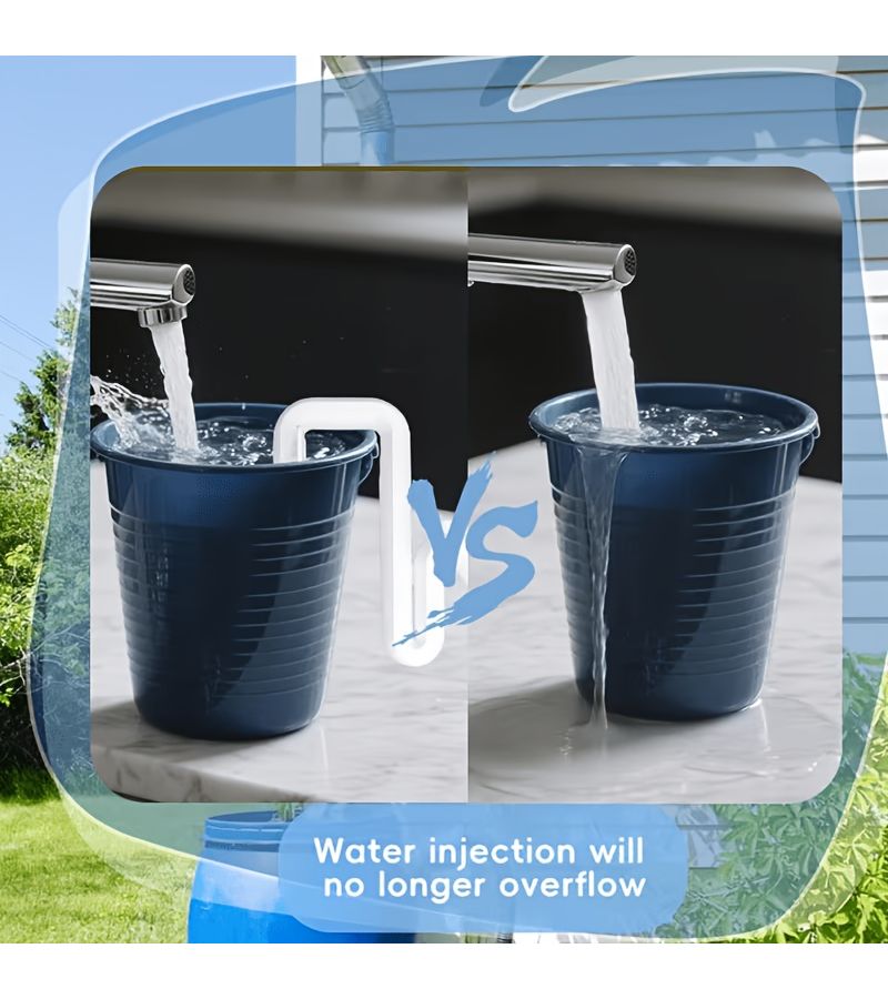 Automatic Suction Hose Kit Rainwater Diversion Overflow Pipe Energy Free Drainage Filling Leak Proof Durable Plastic Home Garden Garage - Image 3