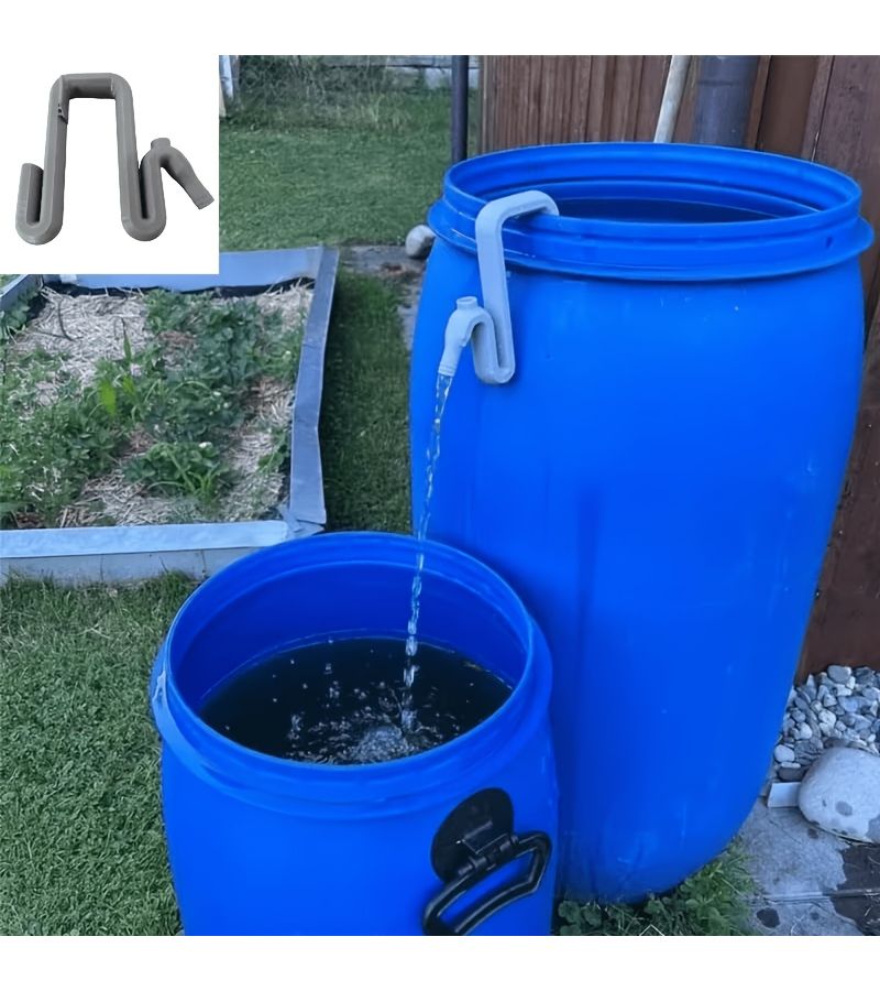 Automatic Suction Hose Kit Rainwater Diversion Overflow Pipe Energy Free Drainage Filling Leak Proof Durable Plastic Home Garden Garage - Image 1