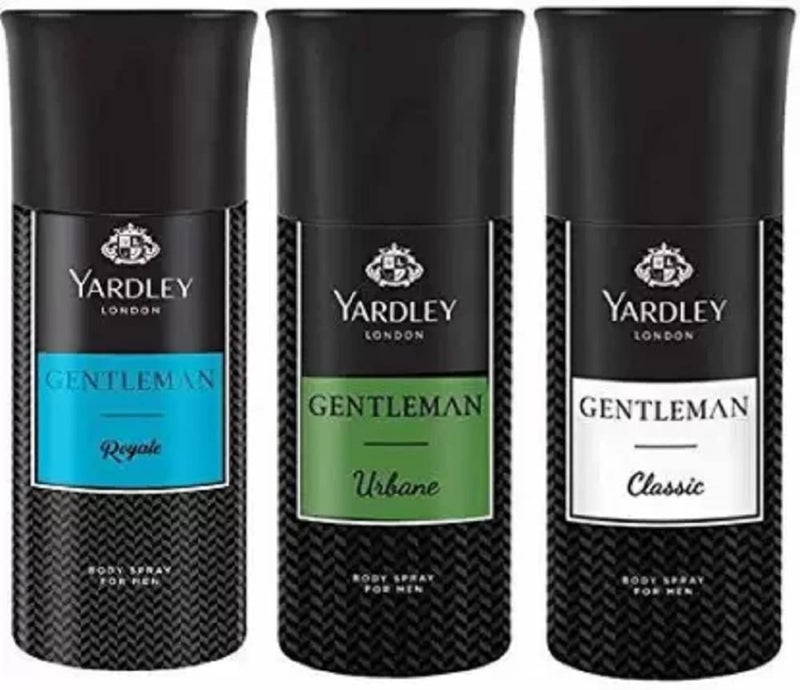 Yardley London Gentleman Classic,Gentleman Urbane,Gentleman Royale Deodorant Spray - For Men (450 ml, Pack of 3) - Image 1