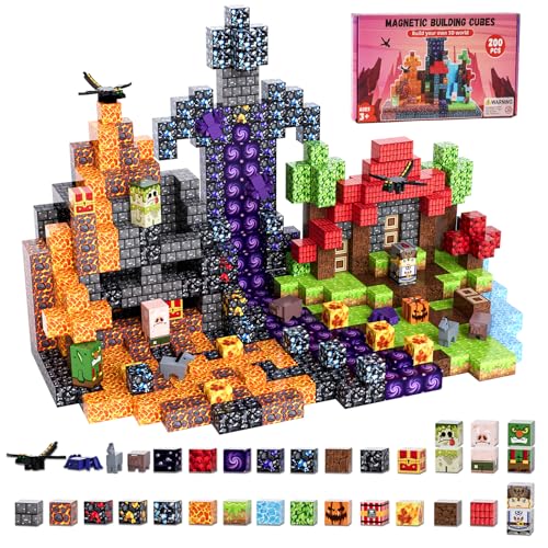 Fitrobust 200 Pack Magnetic Blocks for Kids STEM Construction Toys with Forest Theme Creative Educational Games for Ages 3 4 5 6 7 8 9 10 Ideal Birthday for Boys Girls - Image 1