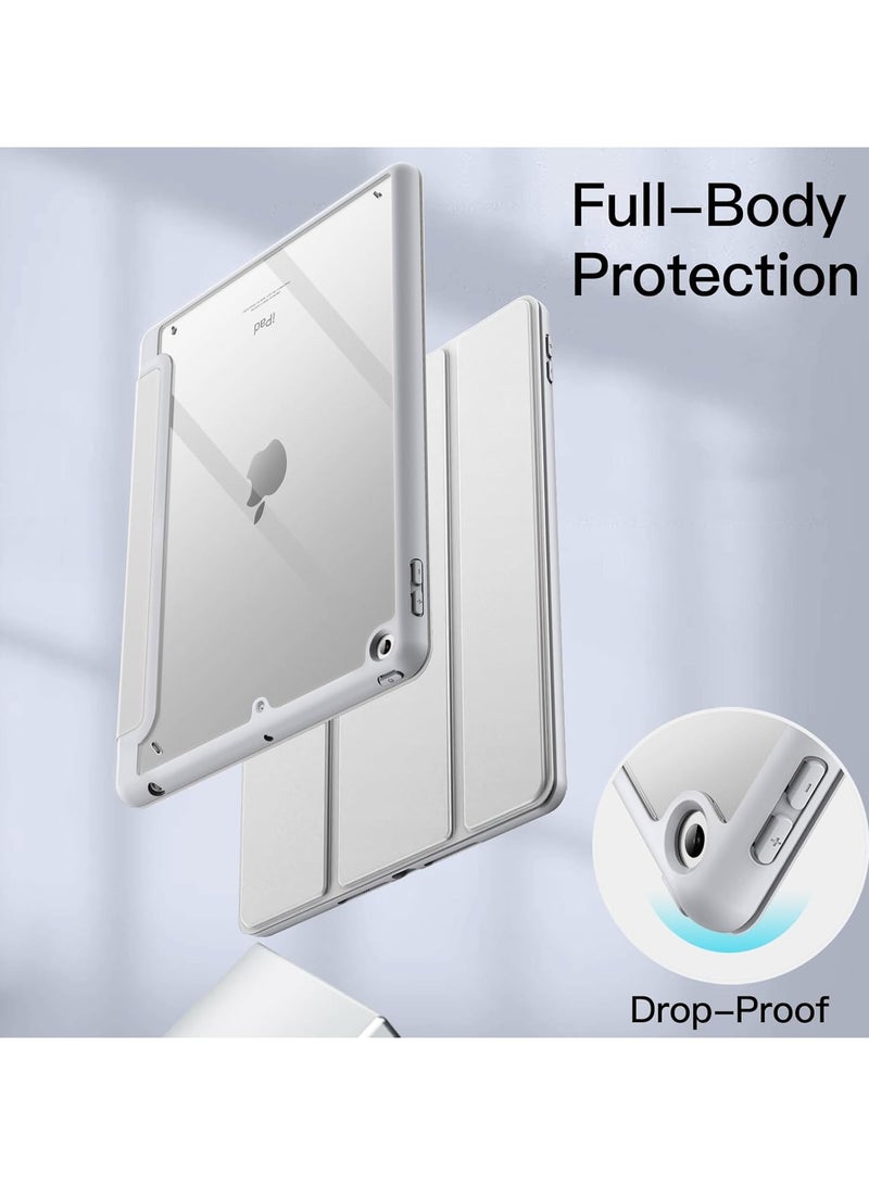 DUSALA Case for iPad 9.7-Inch (6th/5th Generation, 2018/2017) with Pencil Holder, Slim Stand Protective Cover with Clear Transparent Back Shell for iPad Pro 9.7 inch Tablet, Support Auto Wake/Sleep, (Grey) - Image 4