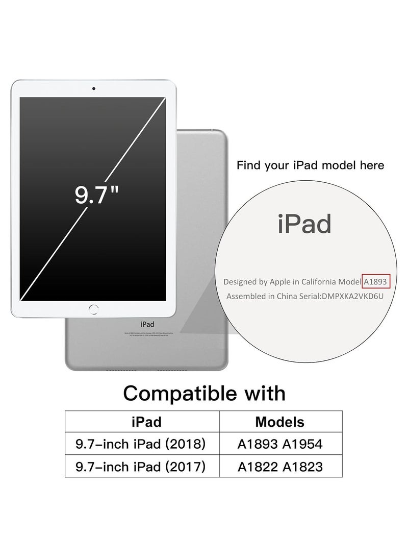 DUSALA Case for iPad 9.7-Inch (6th/5th Generation, 2018/2017) with Pencil Holder, Slim Stand Protective Cover with Clear Transparent Back Shell for iPad Pro 9.7 inch Tablet, Support Auto Wake/Sleep, (Grey) - Image 2