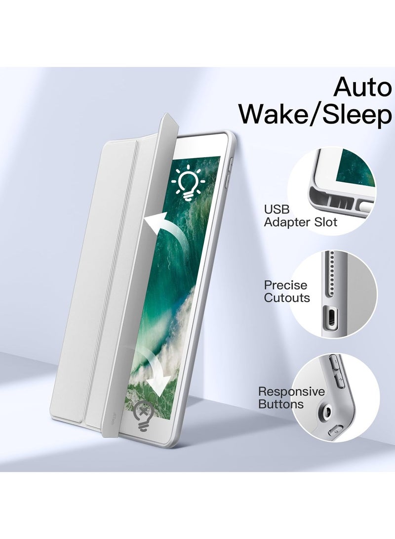 DUSALA Case for iPad 9.7-Inch (6th/5th Generation, 2018/2017) with Pencil Holder, Slim Stand Protective Cover with Clear Transparent Back Shell for iPad Pro 9.7 inch Tablet, Support Auto Wake/Sleep, (Grey) - Image 5