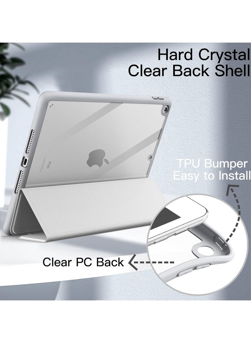 DUSALA Case for iPad 9.7-Inch (6th/5th Generation, 2018/2017) with Pencil Holder, Slim Stand Protective Cover with Clear Transparent Back Shell for iPad Pro 9.7 inch Tablet, Support Auto Wake/Sleep, (Grey) - Image 3