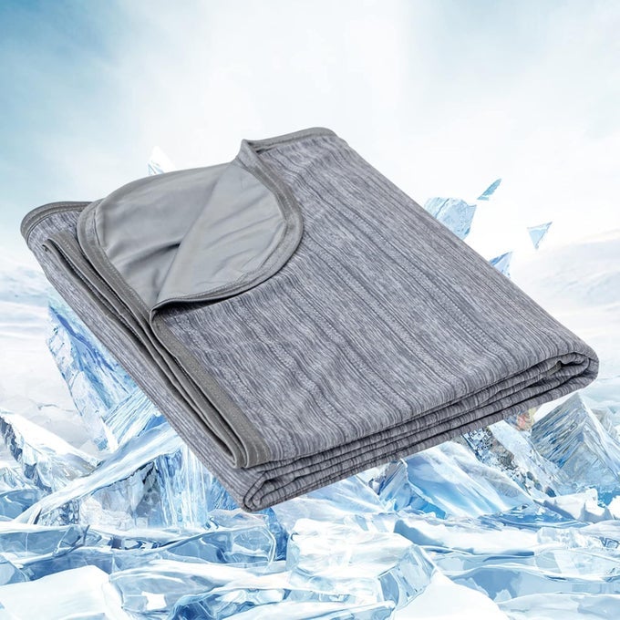 COOLING BLANKET FOR HOT SLEEPERS SOFT LIGHTWEIGHT SUMMER COLD BLANKET FOR NIGHT SWEATS PERFECT FOR BED COUCH SOFA GREY TWIN 60 X 80