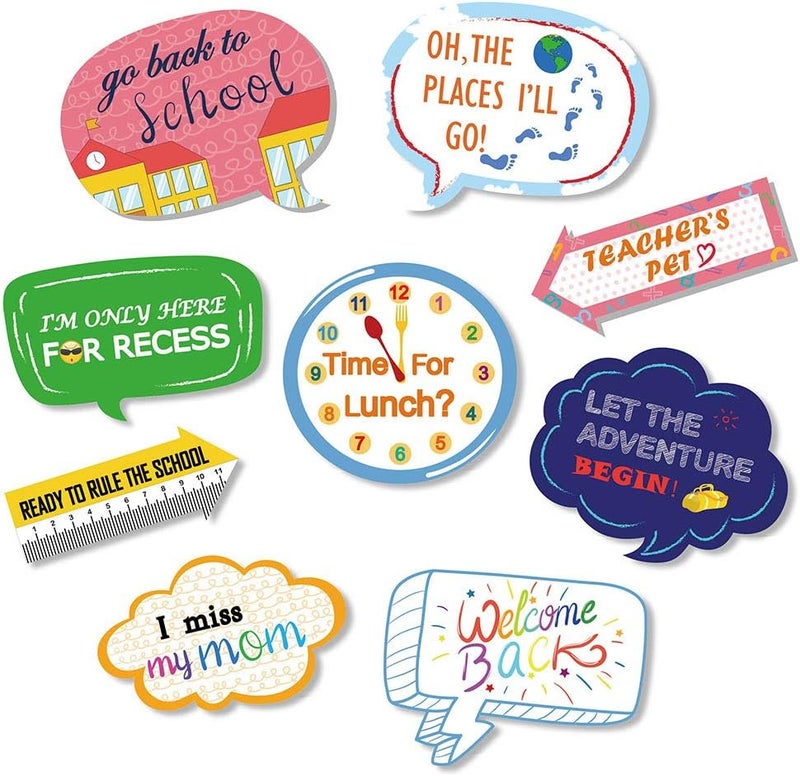 Konsait 46Count Back to School Photo Booth Props First Day of School Welcome DecorationsApple Pencil Stationery Chalkboard Decor for New Grade Celebrating Classroom Kindergarten Party Supplies - Image 4