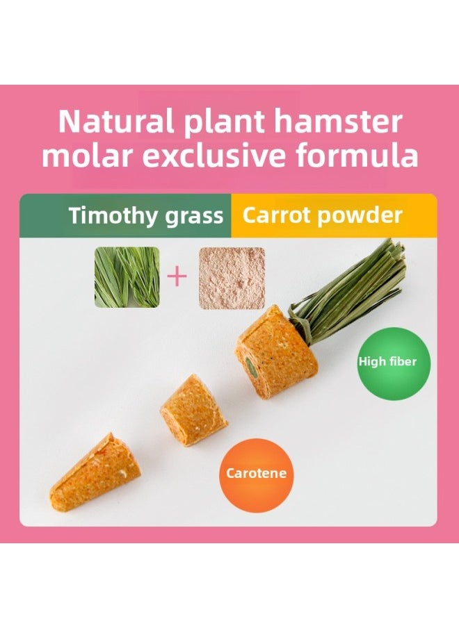 null - Hamster Molar Stick Snacks Edible Carrot Corn Molar Stone Golden Bear Flower Branch Squirrel Rabbit Toy Landscaping-Color:6 Teething Carrots + 6 Nutritional Strips - Image 1